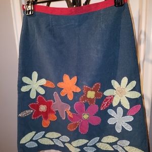 Boden Corduroy Patchwork Skirt